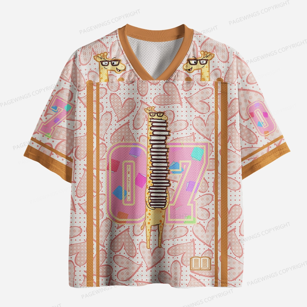 Pagewings Dinosaur Reading Unisex Mesh Jersey