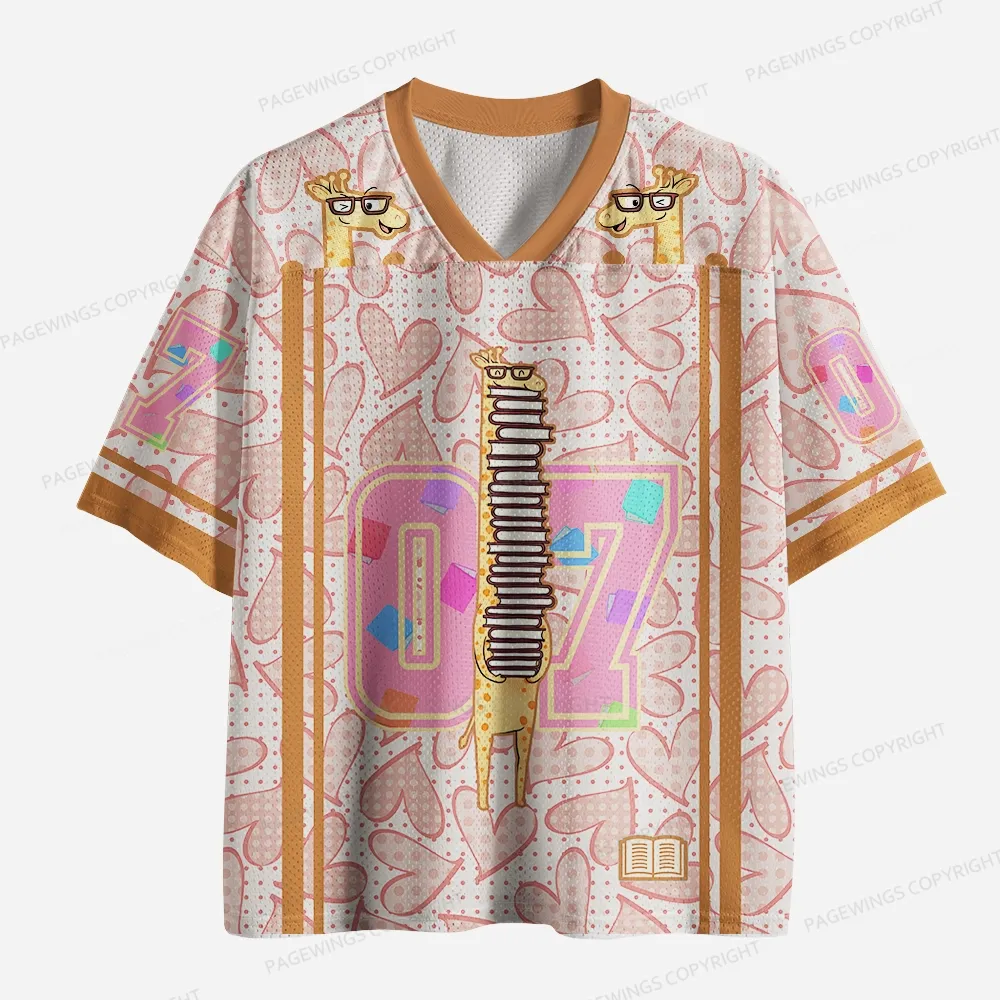 Pagewings Dinosaur Reading Unisex Mesh Jersey