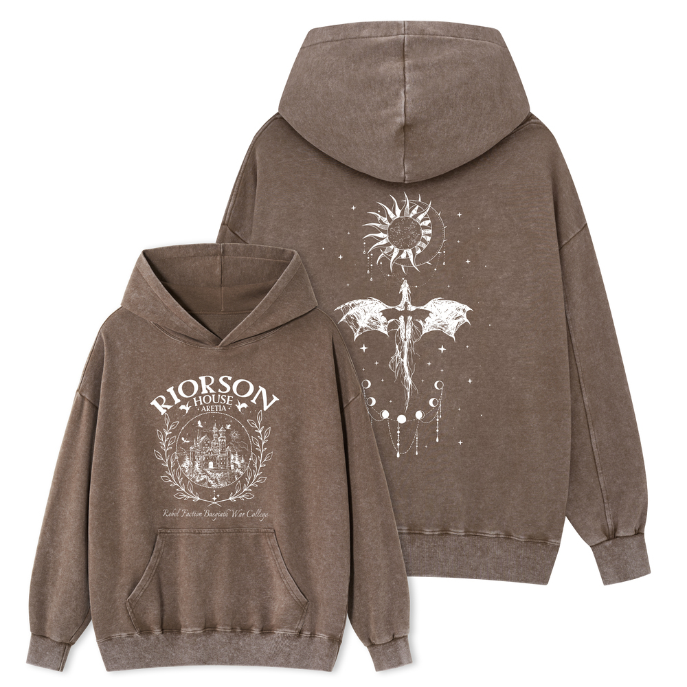 Pagewings Fourth Wing Unisex Washed Hoodie
