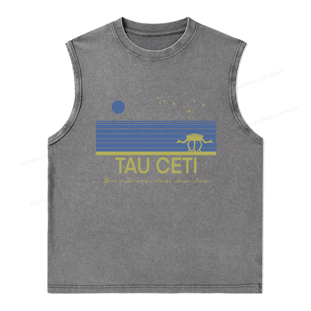 Pagewings Tau Ceti Unisex Washed Tank Top