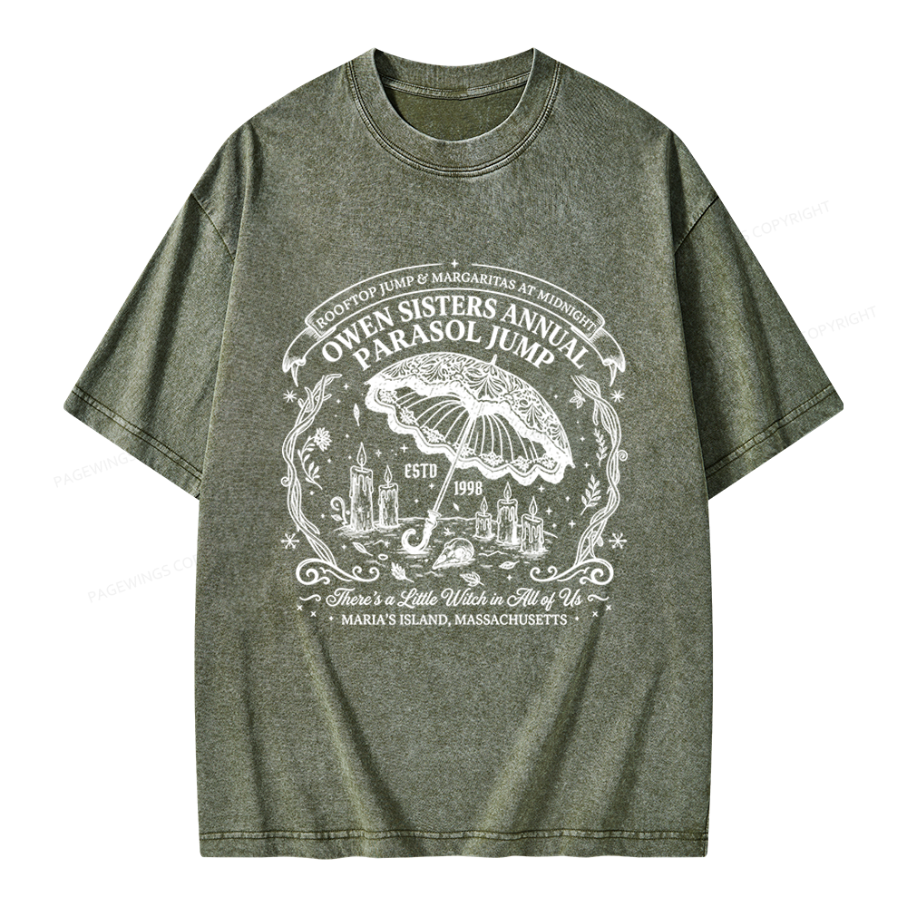 Pagewings Fantasy Halloween Book Lover Unisex Washed T-shirt