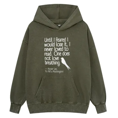 Pagewings To Kill a Mockingbird Reading Quote Unisex Washed Hoodie