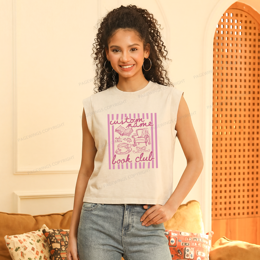 Pagewings Personalized Book Club Women's Washed Tank Top