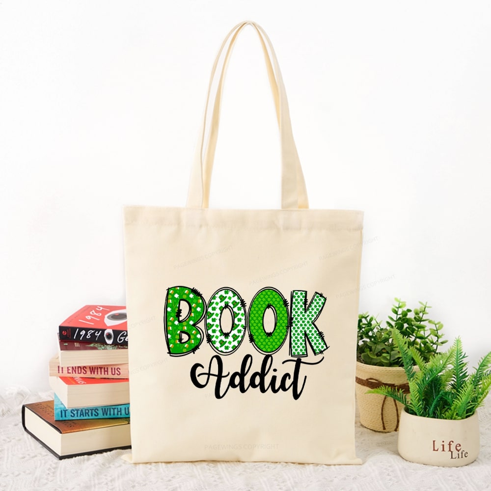 Pagewingsread t Patrick's Day Gift for bookworm,Book Lovers Tote Bag