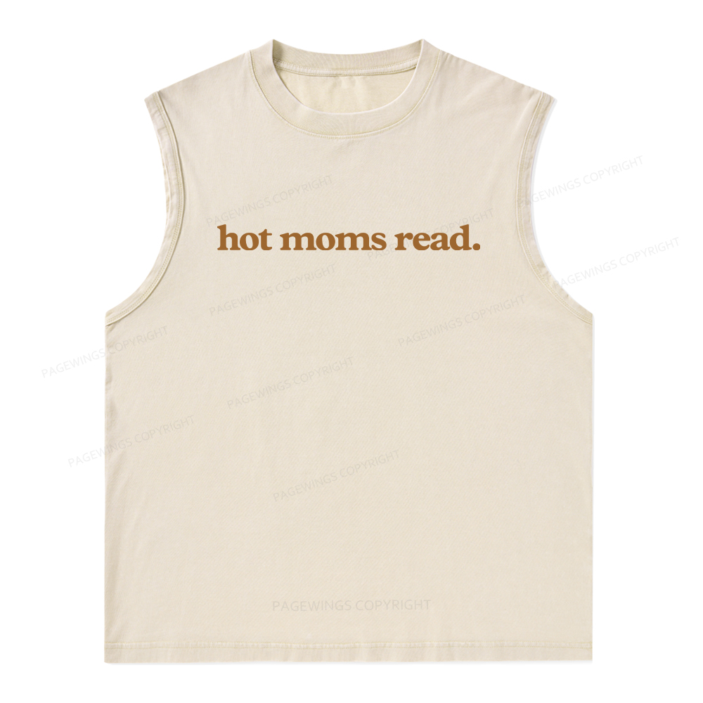Pagewings  Hot Moms Read Unisex Washed Tank Top