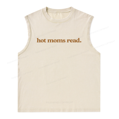 Pagewings  Hot Moms Read Unisex Washed Tank Top