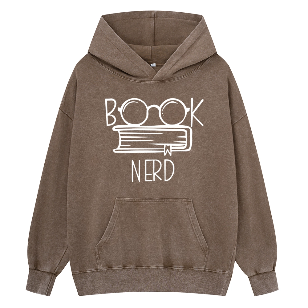 Pagewings Book Nerd Unisex Washed Hoodie