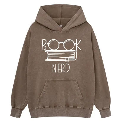 Pagewings Book Nerd Unisex Washed Hoodie