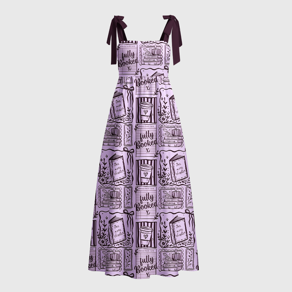 Pagewings Fully Booked Tie Shoulder Maxi Dress