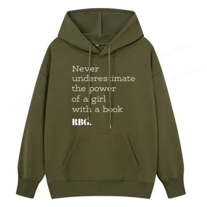 Pagewings Never Underestimate The Power Of a Girl With a Book Unisex Classic Hoodie