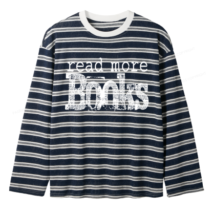 Pagewings Read More Books Unisex Striped Long Sleeve T-Shirt