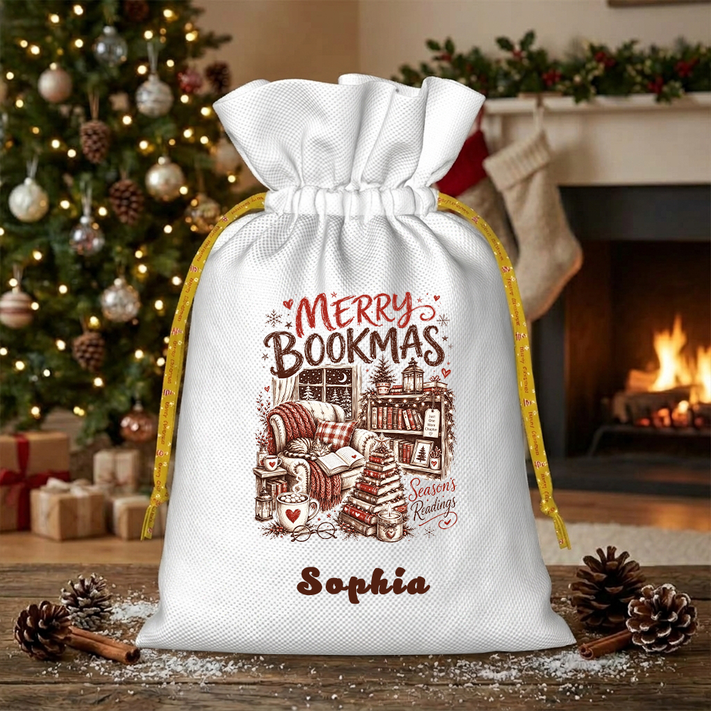 Pagewings Personalized Merry Bookmas Christmas Santa Sack
