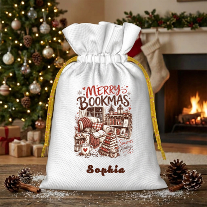 Pagewings Personalized Merry Bookmas Christmas Santa Sack