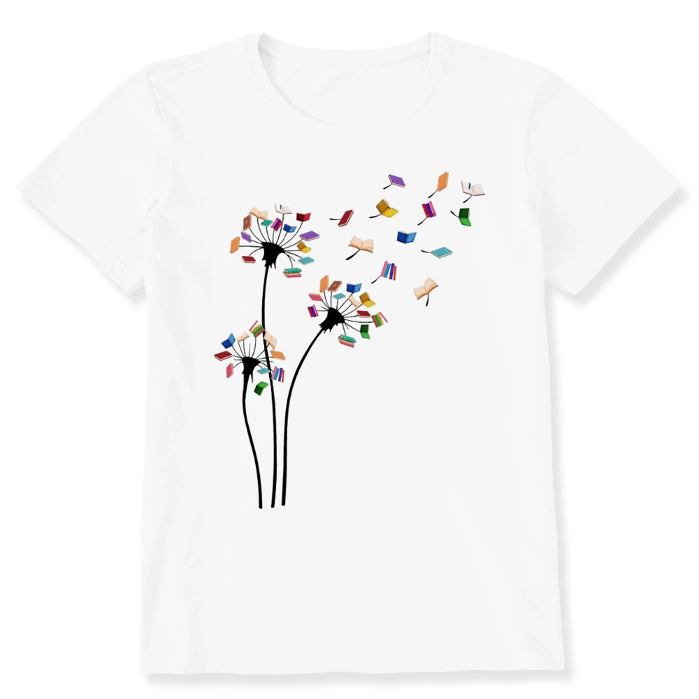 Pagewings Cute Dandelion Books Flower Fly Unisex Classic T-shirt