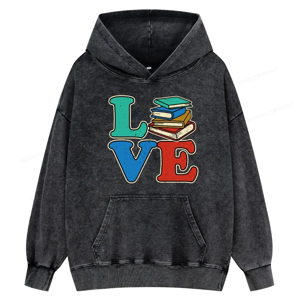 Pagewings Book Lovers Unisex Washed Hoodie