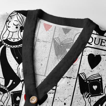 Pagewings Queen Of Books Light Knit Unisex Cardigan Sweaters