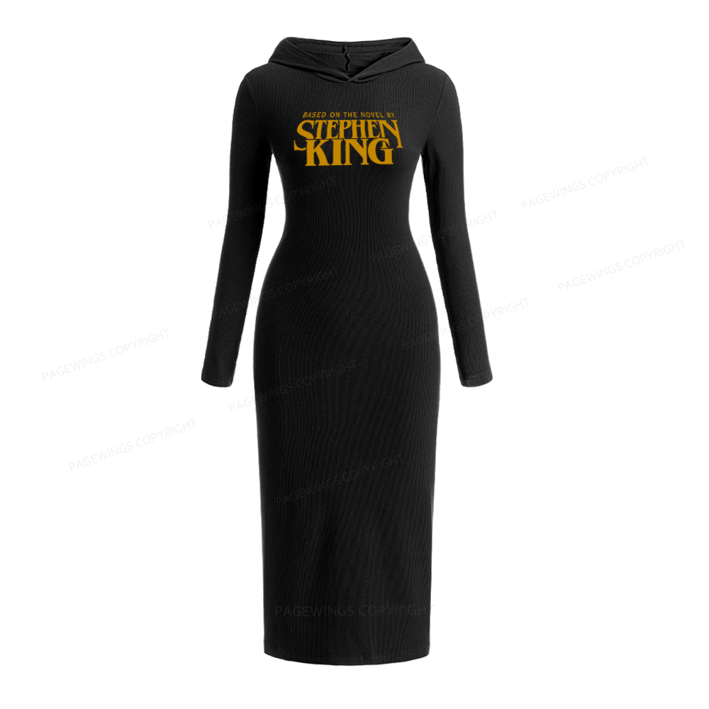 Pagewings Based On A Novel By Horror Writer Hooded Knit Dress