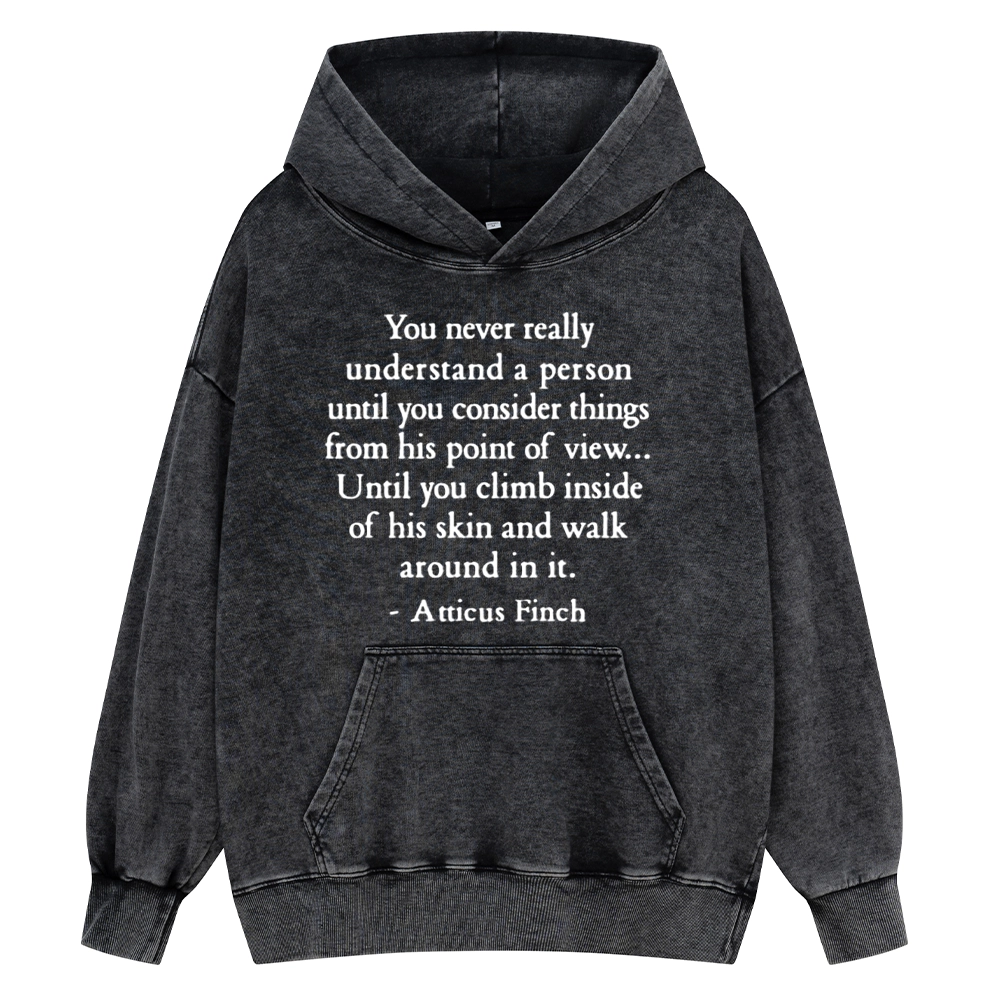 Pagewings You Never Really Understand A Person Unisex Washed Hoodie