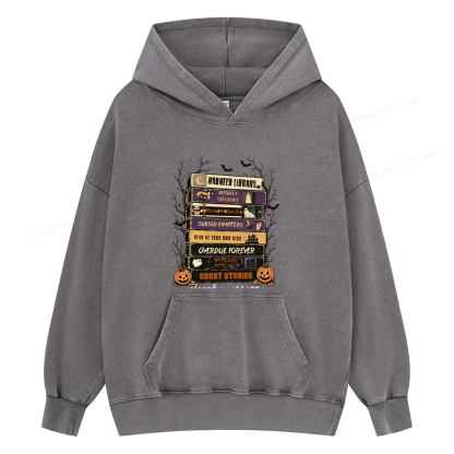 Pagewings Vintage Halloween Unisex Washed Hoodie