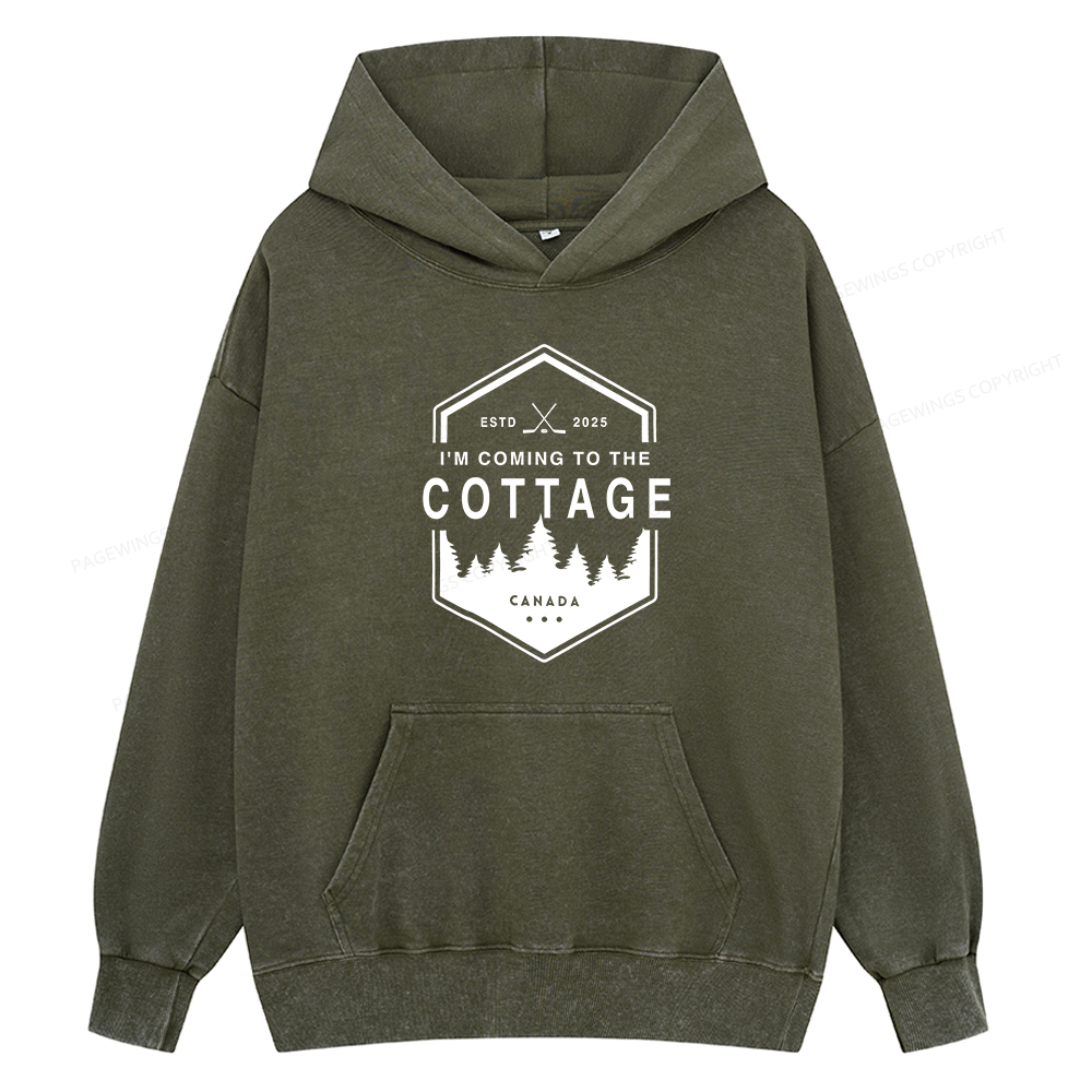 Pagewings Coming To The Cottage Unisex Washed Hoodie