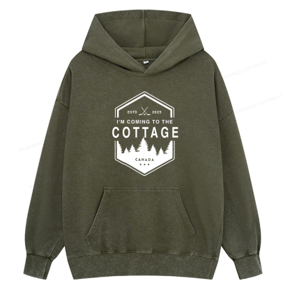 Pagewings Coming To The Cottage Unisex Washed Hoodie
