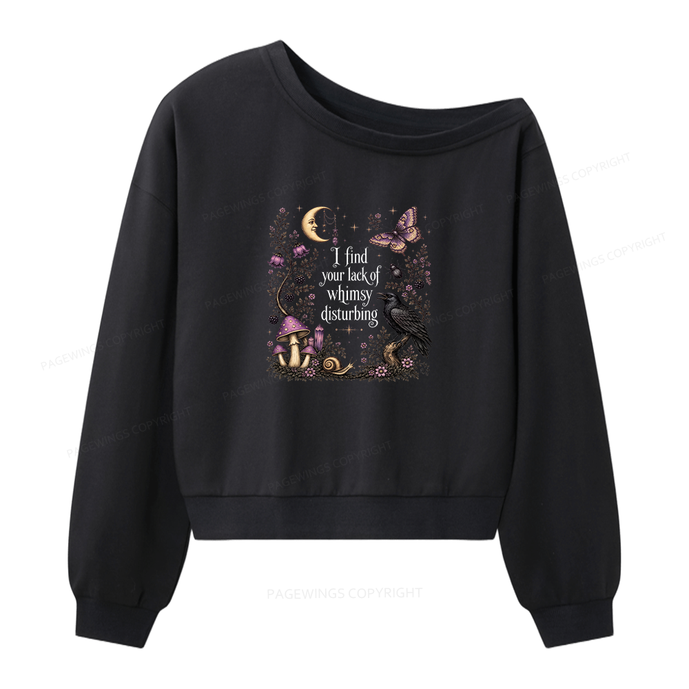 Pagewings Lack of Whimsy Women Off Shoulder Sweatshirt