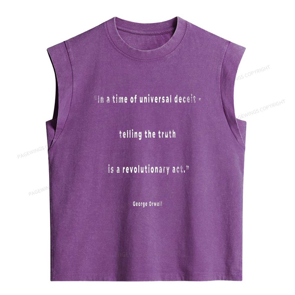 Pagewings Telling The Truth Is A Revolutionary Women's Washed Tank Top