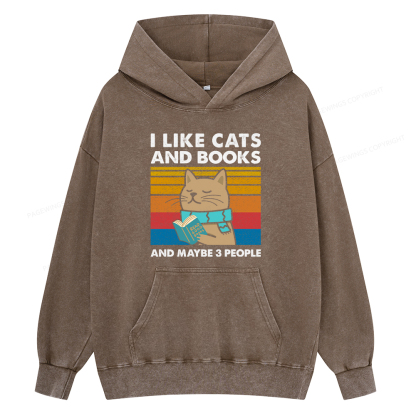 Pagewings Like Book And Maybe 3 People Unisex Washed Hoodie