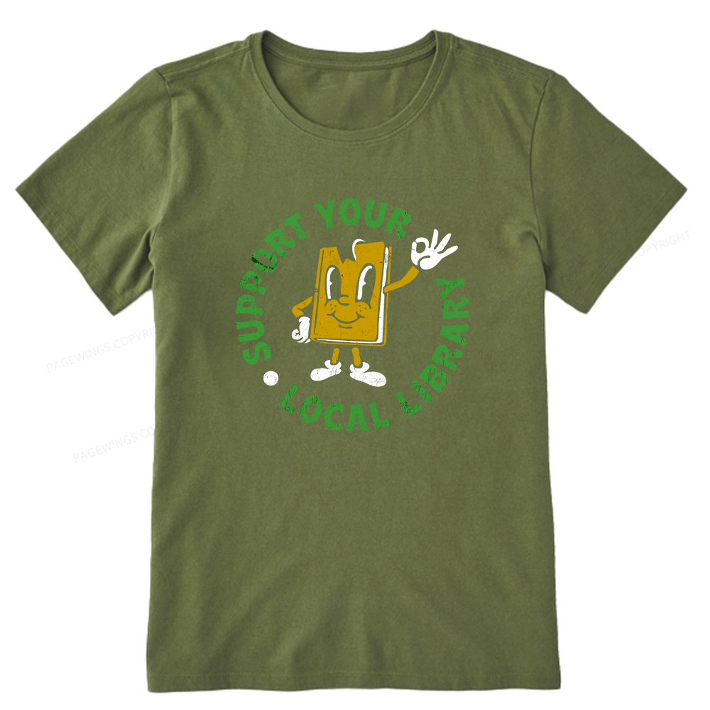 Pagewings Support Your Local Library Adult Unisex Classic T-shirt