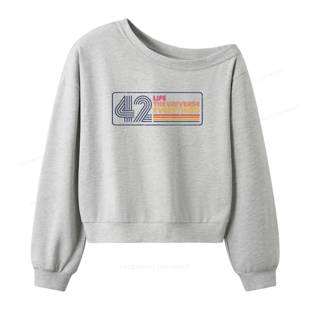 Pagewings Life The Universe Everything Women Off Shoulder Sweatshirt
