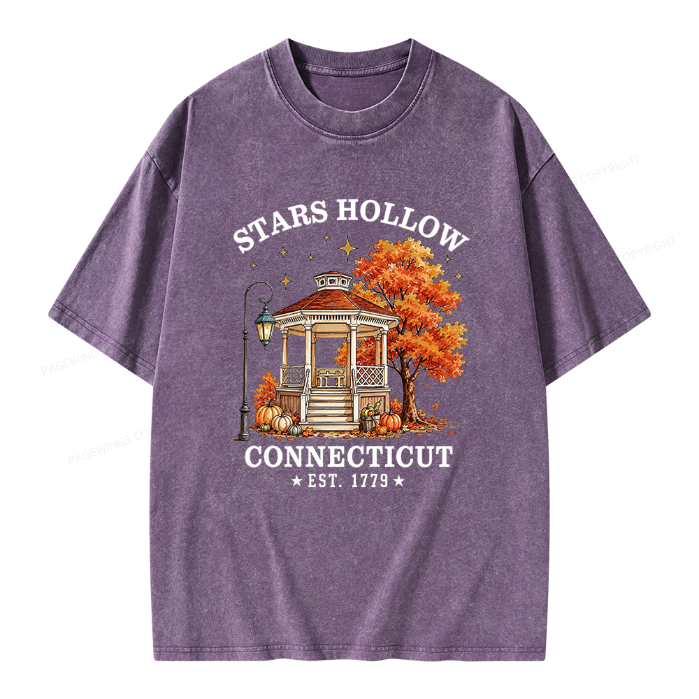 Pagewings Holloween Bookish Unisex Washed T-shirt