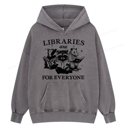 Pagewings Libraries Are For Everyone Unisex Washed Hoodie