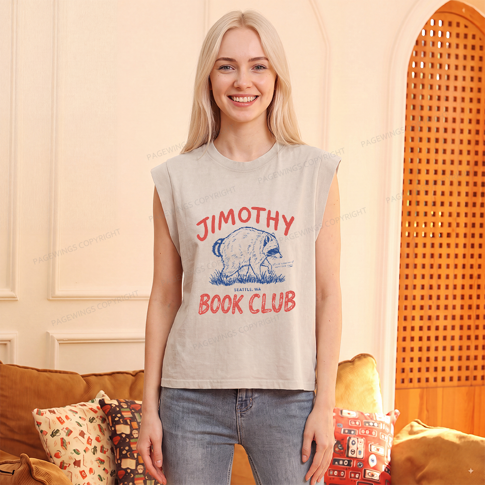 Pagewings Jimothy Book Club Women's Washed Tank Top