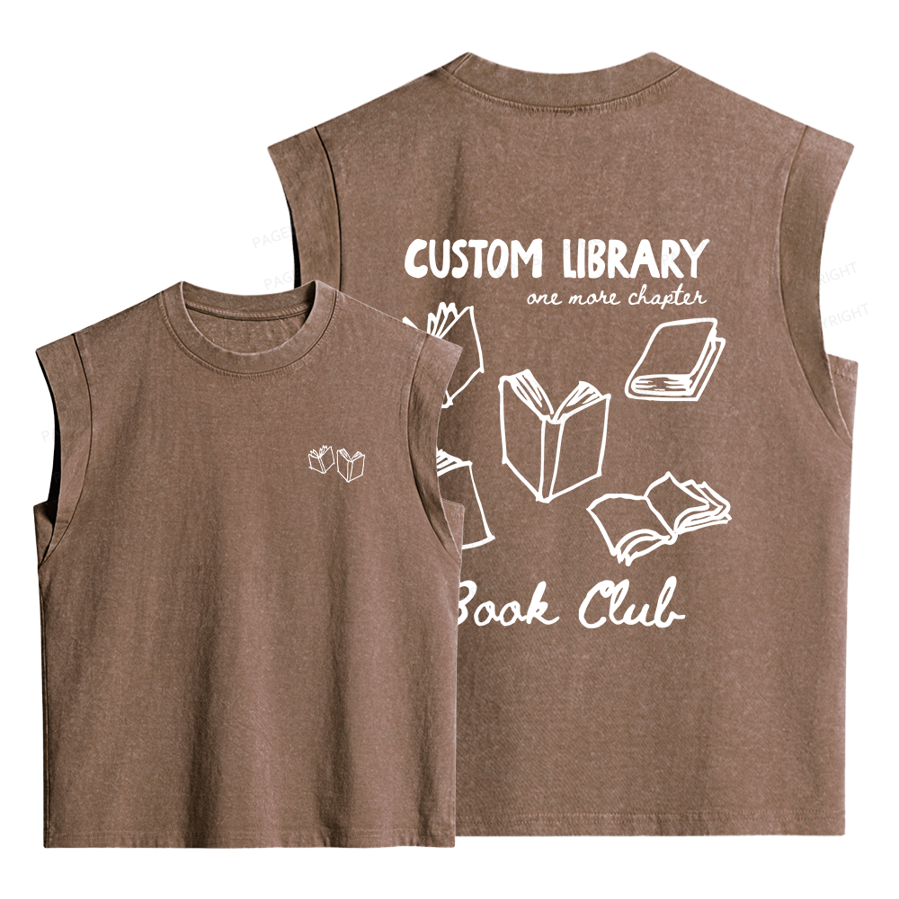 Pagewings Personalized Library Book Club Women's Washed Tank Top