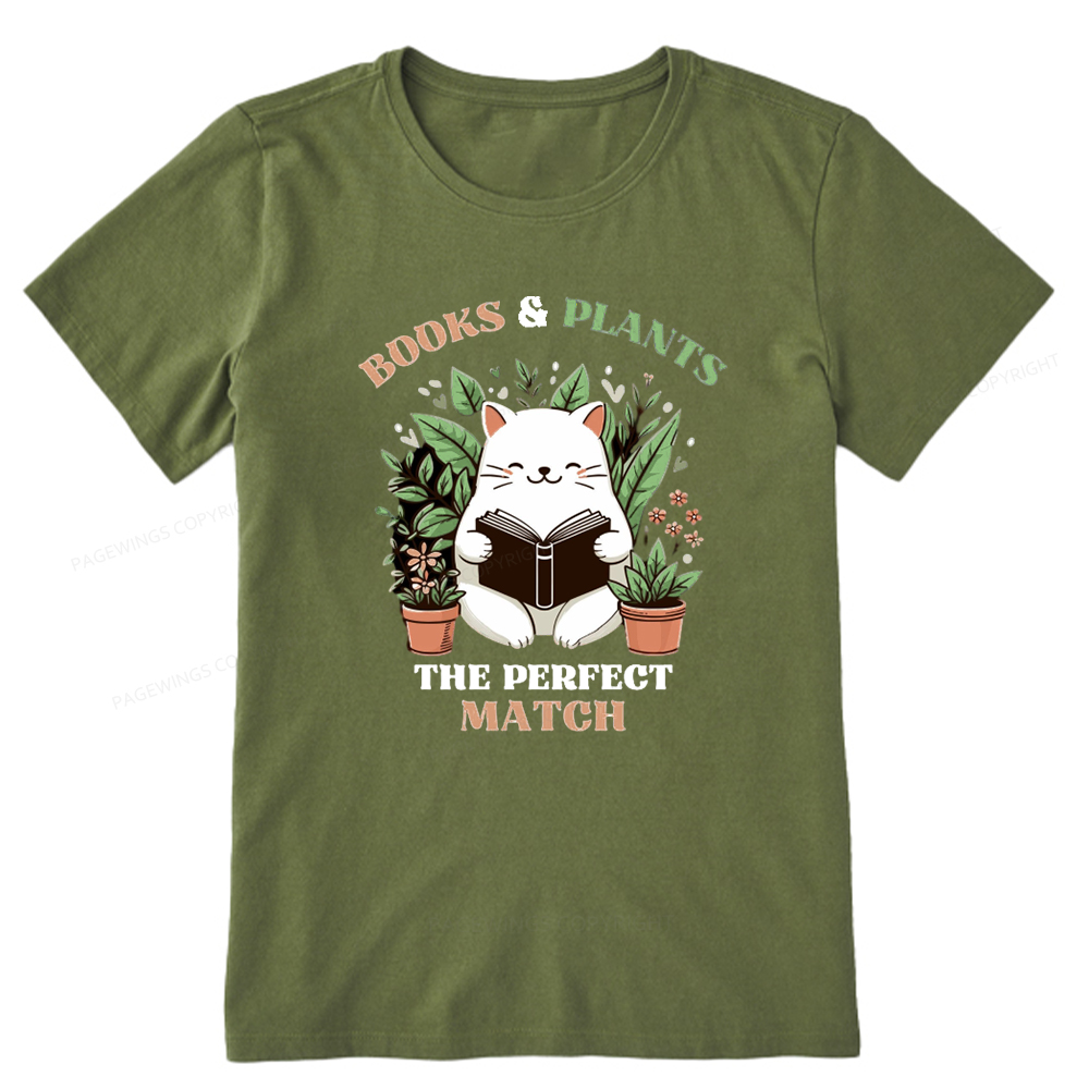 Pagewings Books And Plants - The Perfect Match T-Shirt Unisex Classic T-shirt