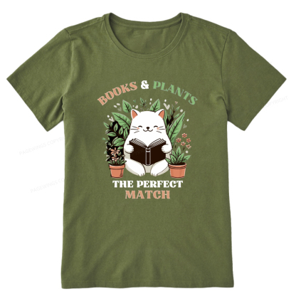 Pagewings Books And Plants - The Perfect Match T-Shirt Unisex Classic T-shirt