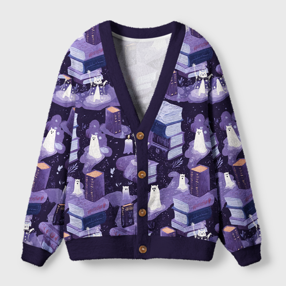 Pagewings Fantasy Reading Light Knit Unisex Cardigan Sweaters