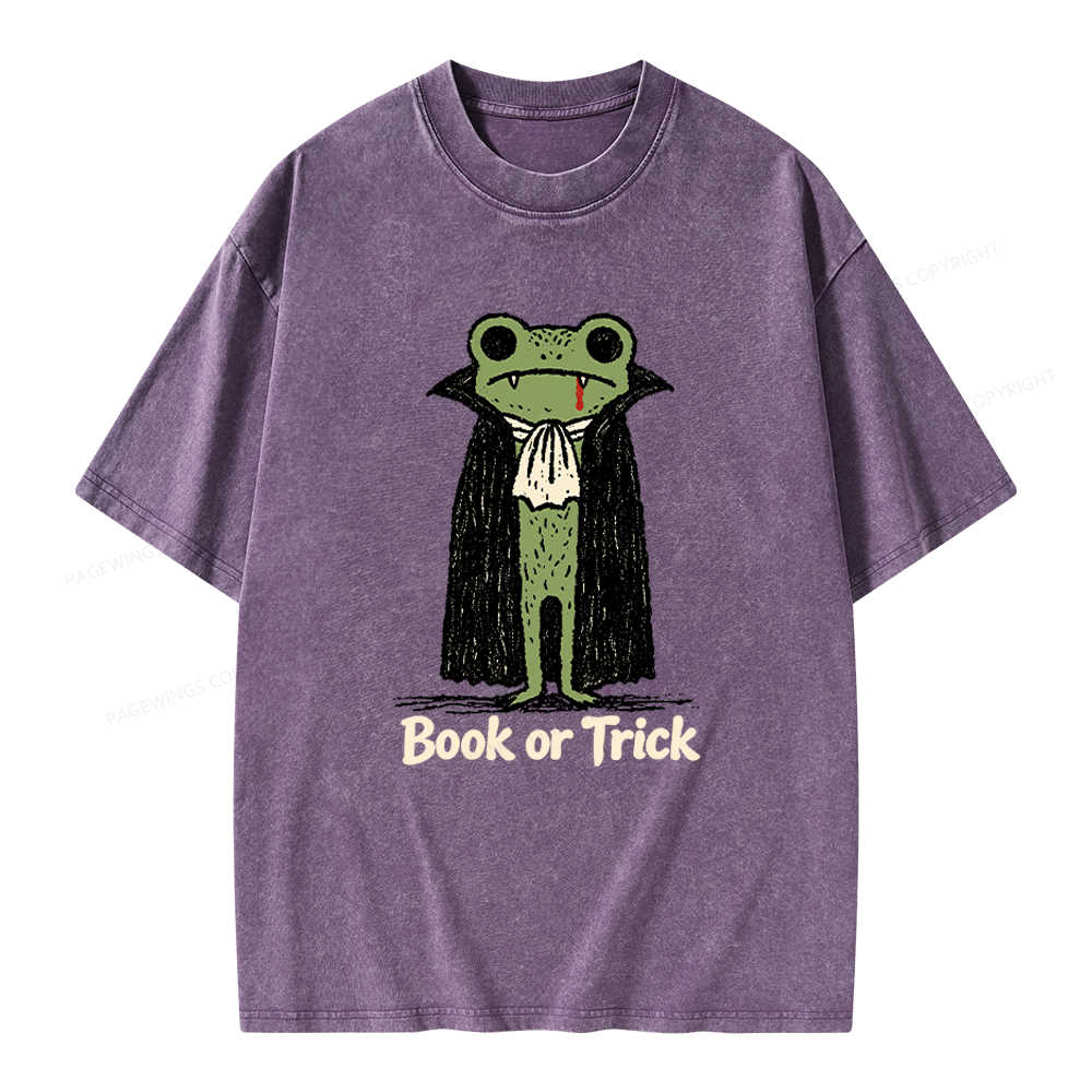 Pagewings Frog Halloween Unisex Washed T-shirt