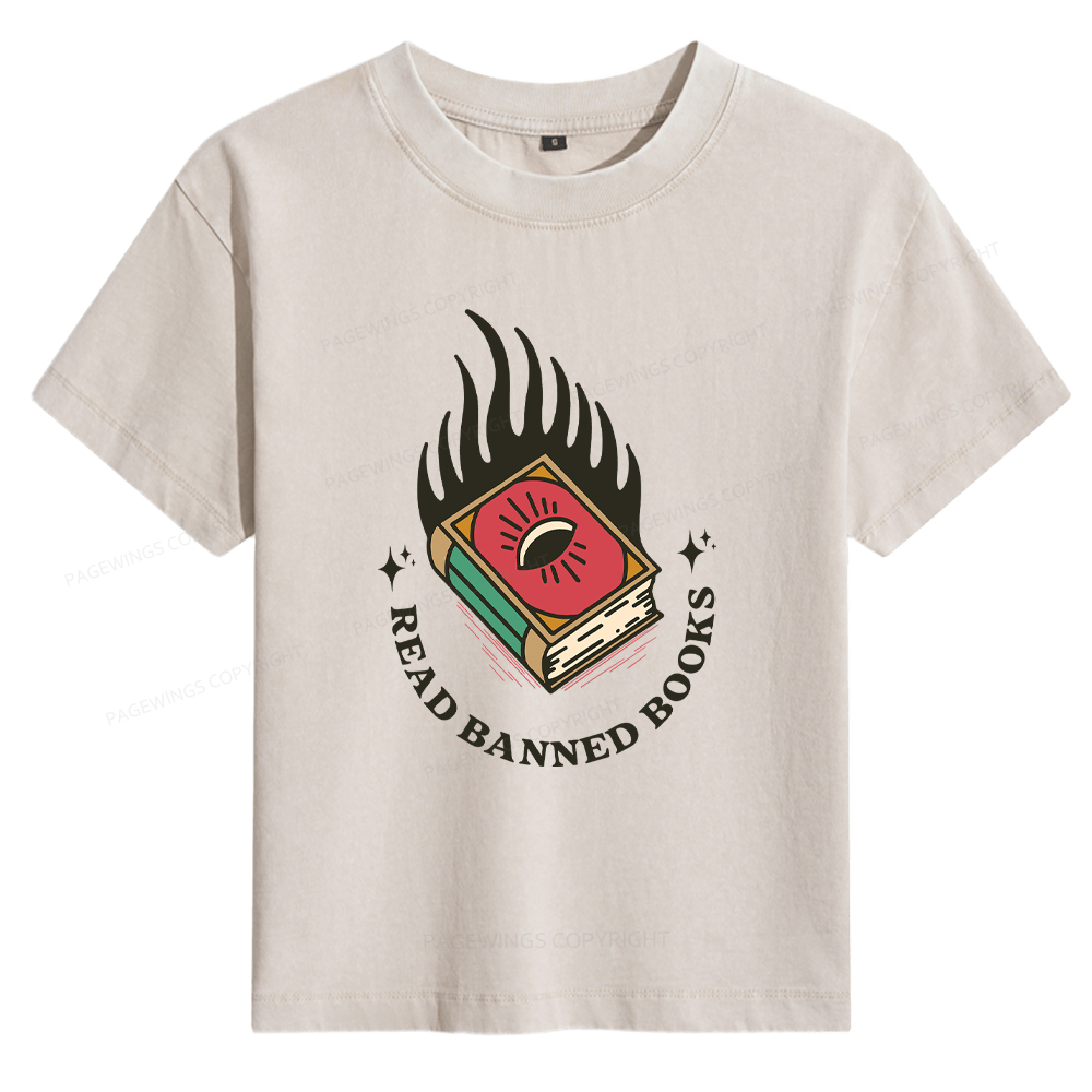Pagewings Read Banned Books Women's Washed T-shirt