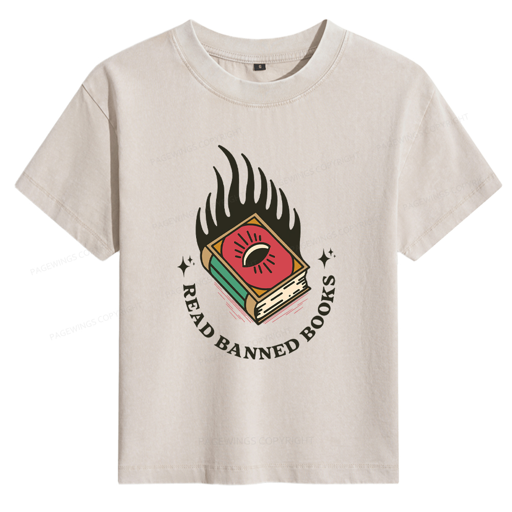 Pagewings Read Banned Books Women's Washed T-shirt