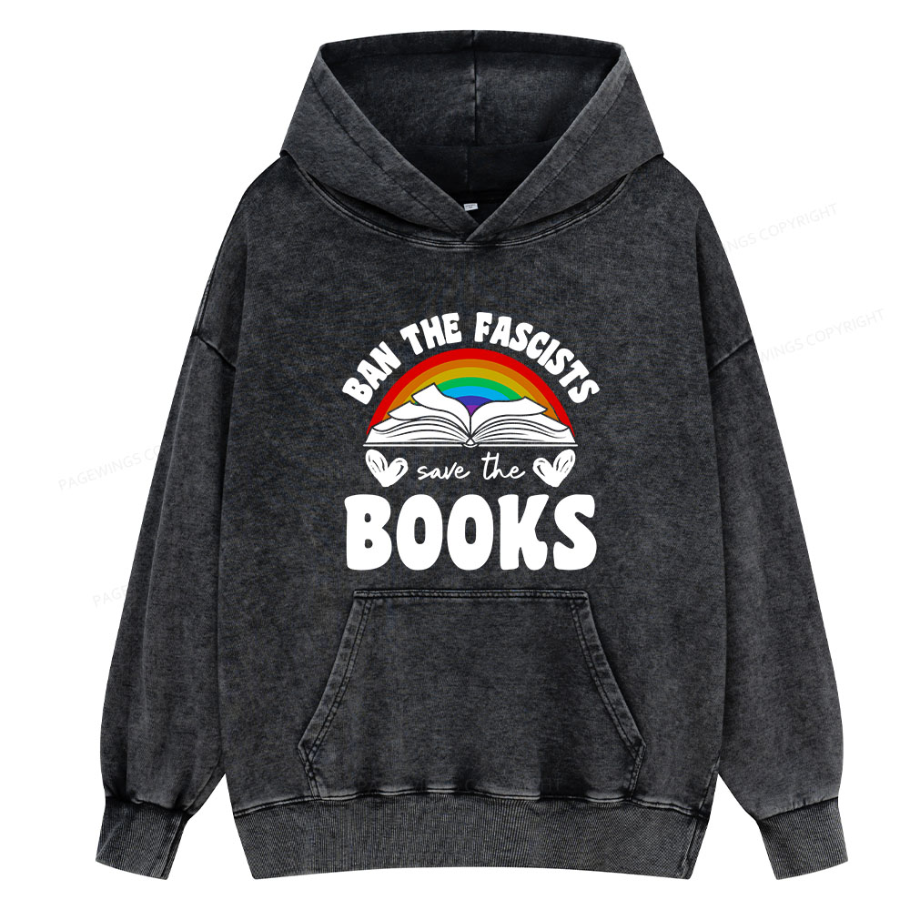 Pagewing Banned books Unisex Washed Hoodie