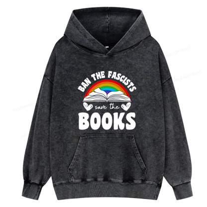 Pagewing Banned books Unisex Washed Hoodie
