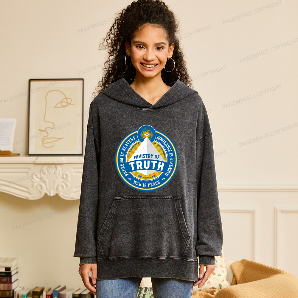 Pagewings Ministry of Truth Unisex Washed Hoodie