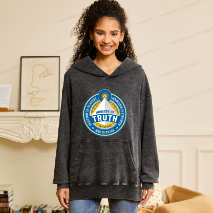 Pagewings Ministry of Truth Unisex Washed Hoodie