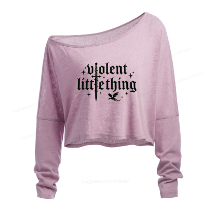 Pagewings Fantasy Reader Slouchy Long Sleeve Off Shoulder T-shirt