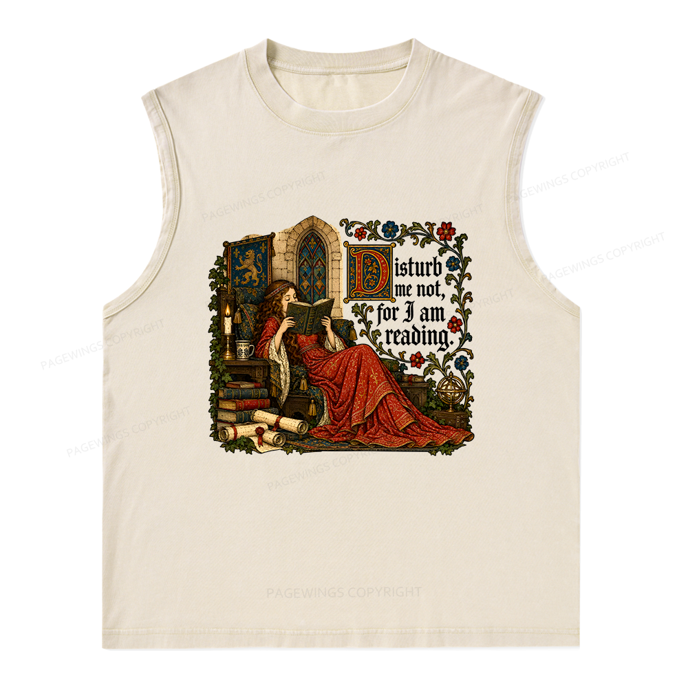 Pagewings Medieval Reading Unisex Washed Tank Top