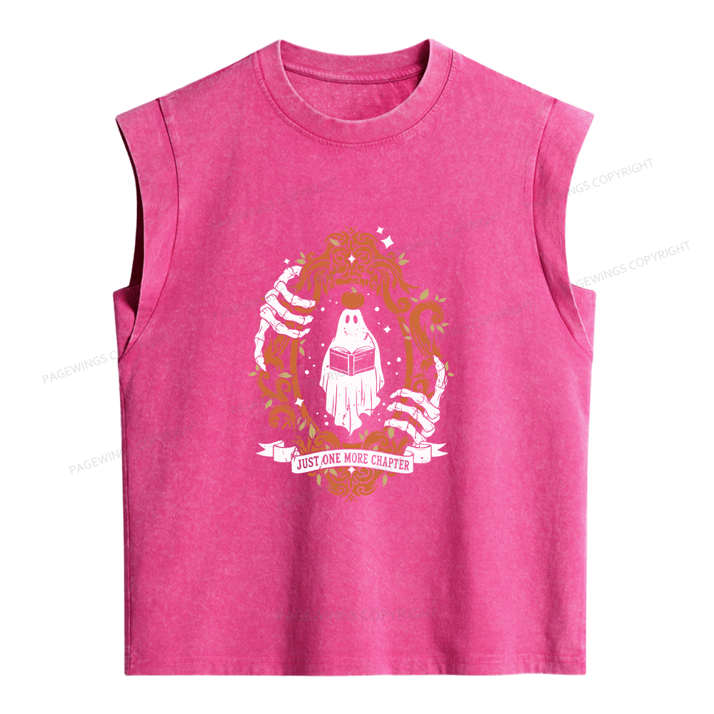 Pagewings Halloween Ghost Reader Women's Washed Tank Top