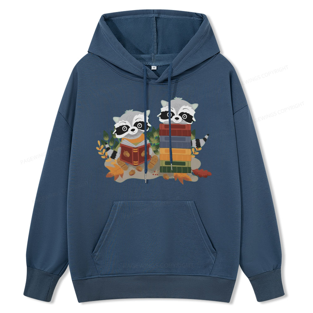 Pagewings Two Raccoons with Books Unisex Classic Hoodie