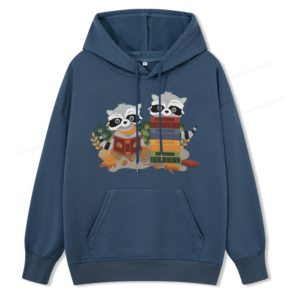 Pagewings Two Raccoons with Books Unisex Classic Hoodie