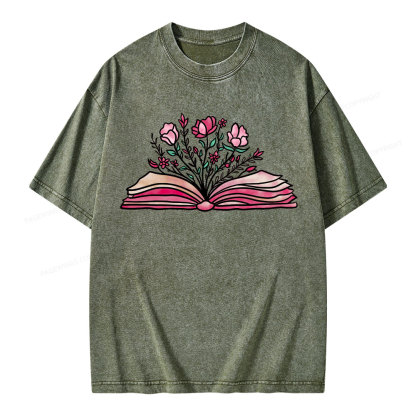 Pagewings Booktrovert Definition Funny Book Lover Png Unisex Washed T-shirt